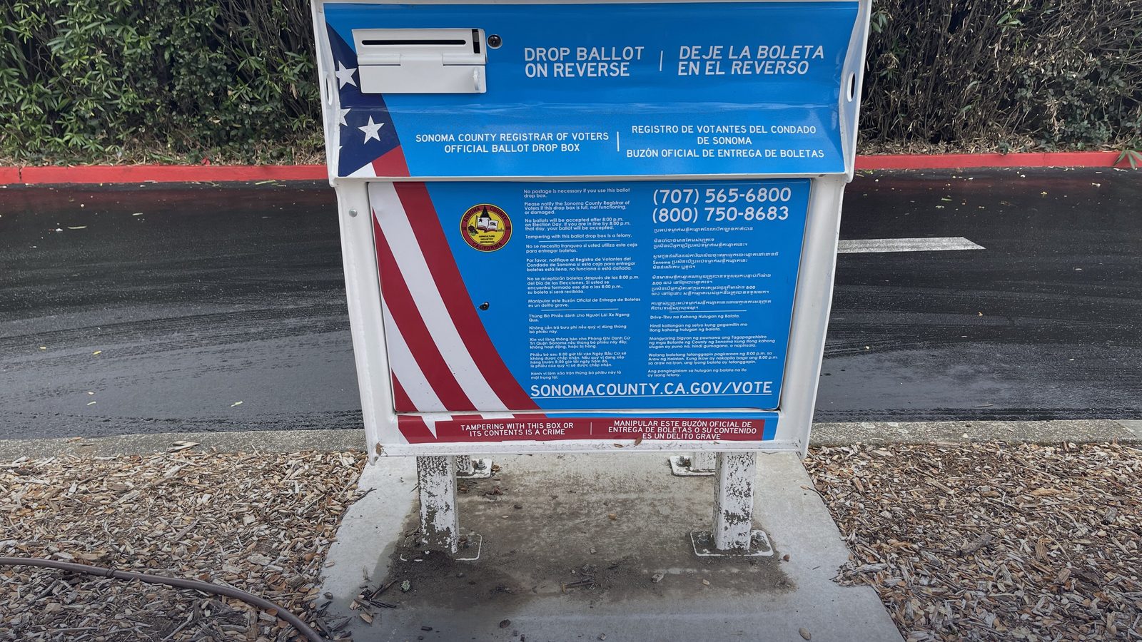 A ballot drop box in California
