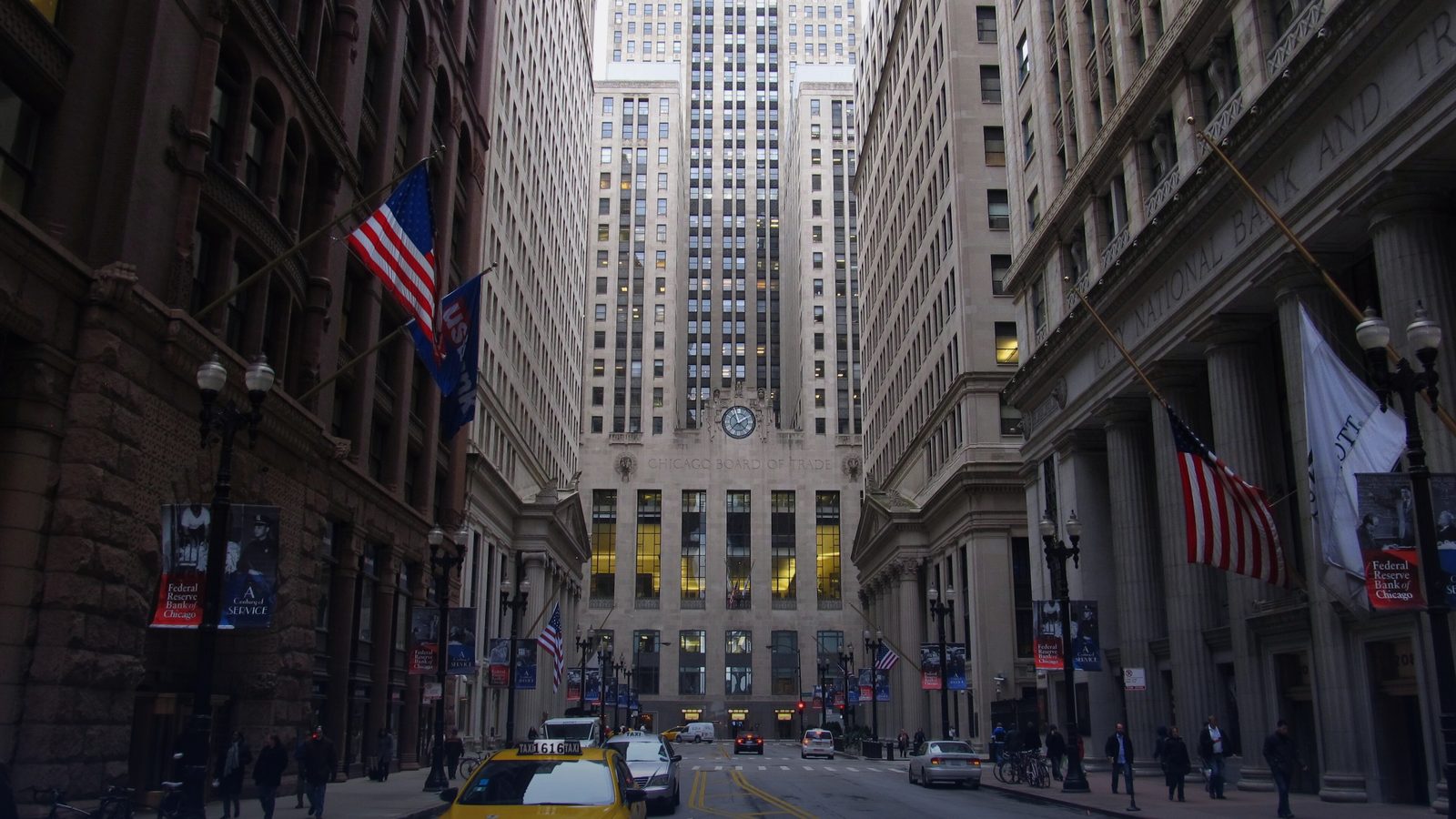 LaSalle Street looking towards the Chicago Board of Trade Building